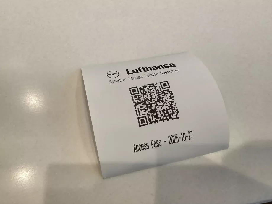 Штрих-код для входу в Senator Lounge