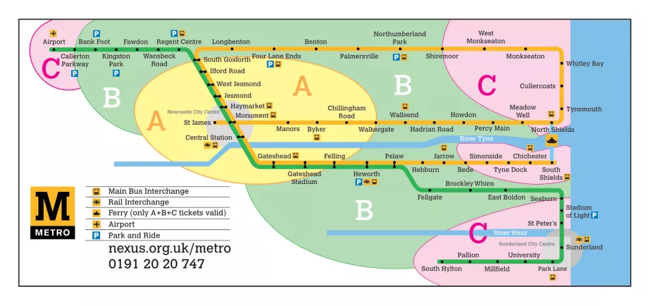 Карта зон метрополітену