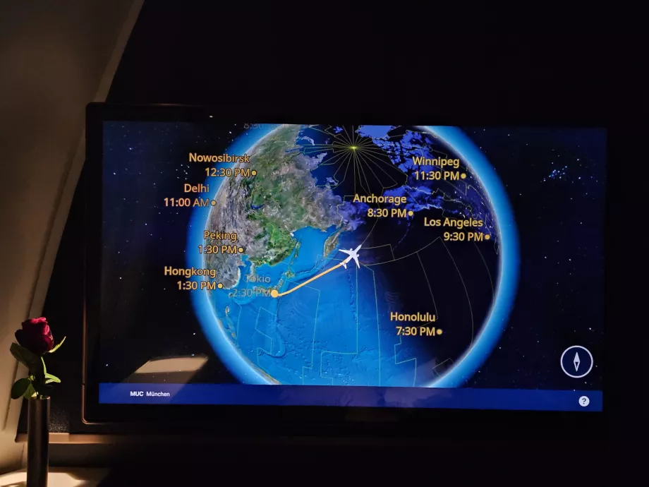 Карта польоту над Північним полюсом