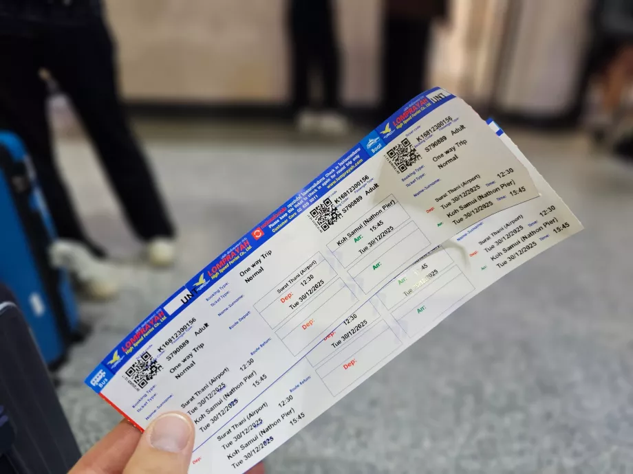 Квиток на човен на Самуї