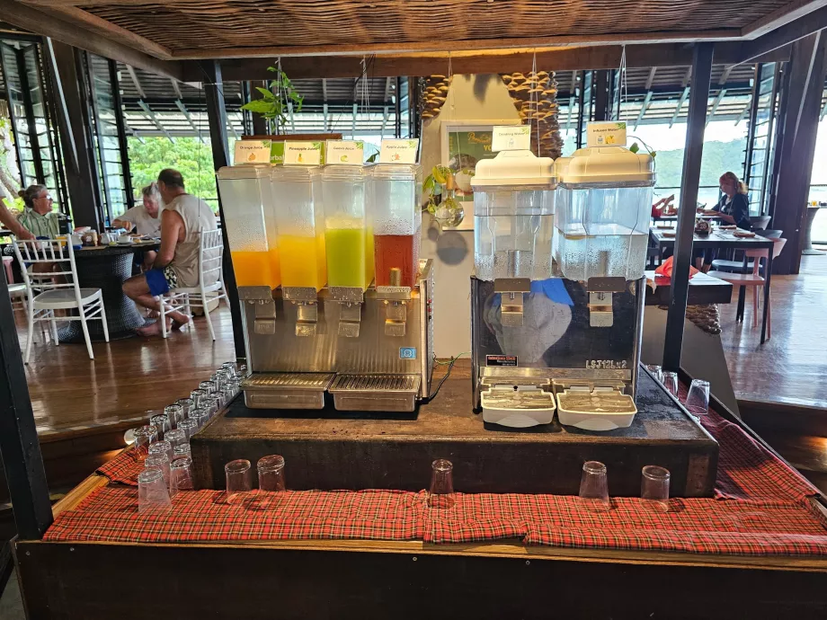 Сніданок: вода та фруктові соки