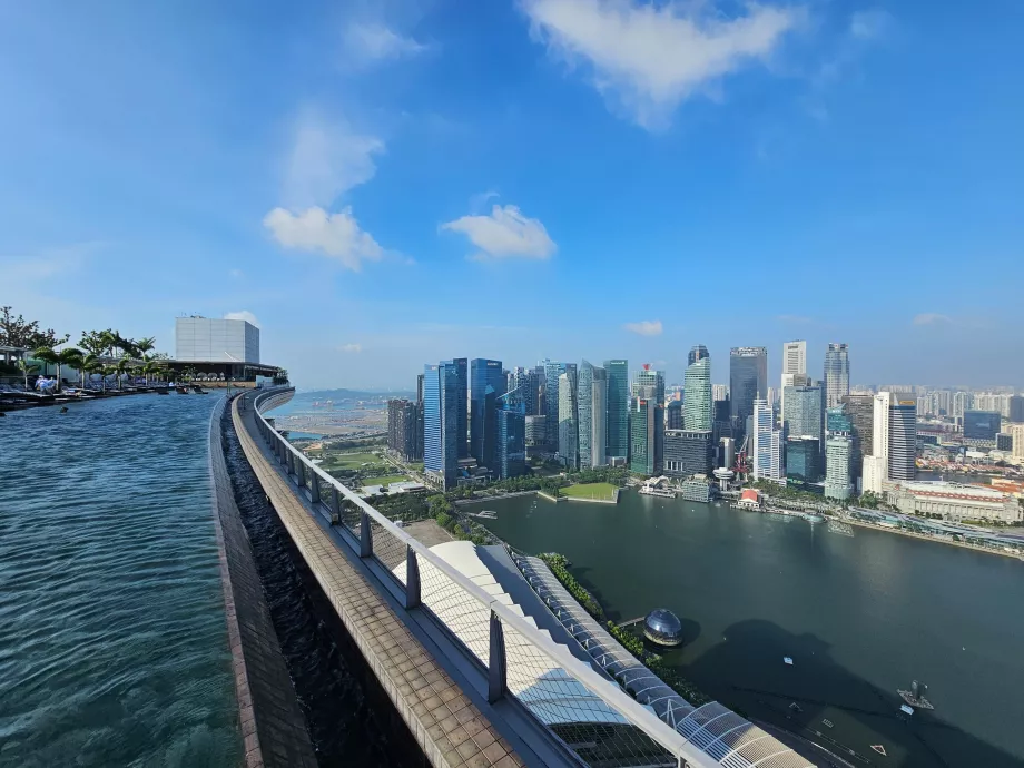 Вид з басейну на даху Marina Bay Sands