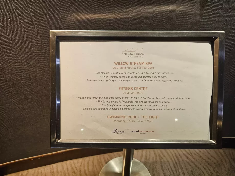 Години роботи басейну, тренажерного залу та спа-центру