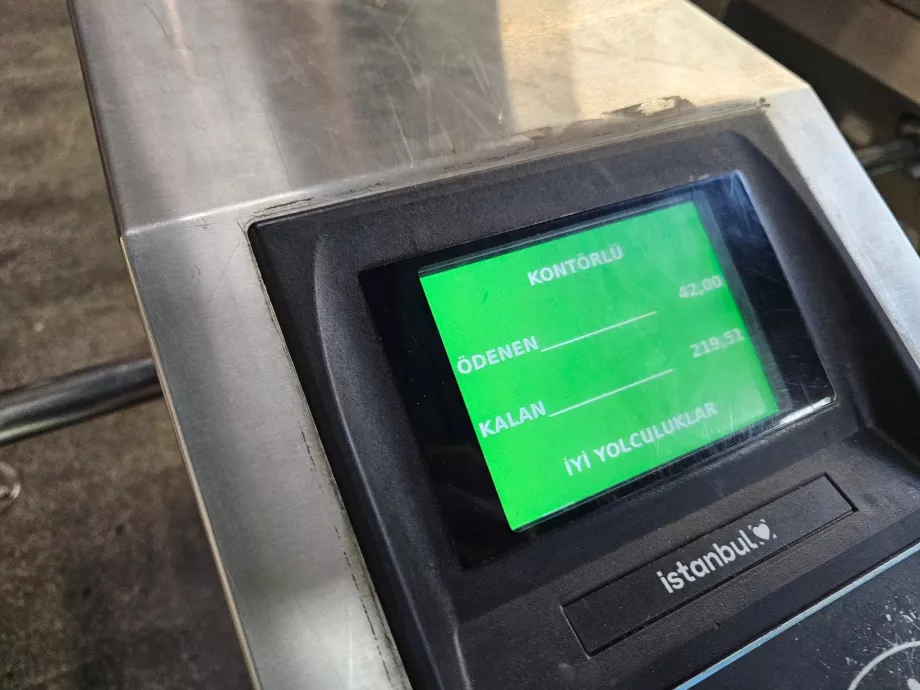 Баланс на Istanbulkart