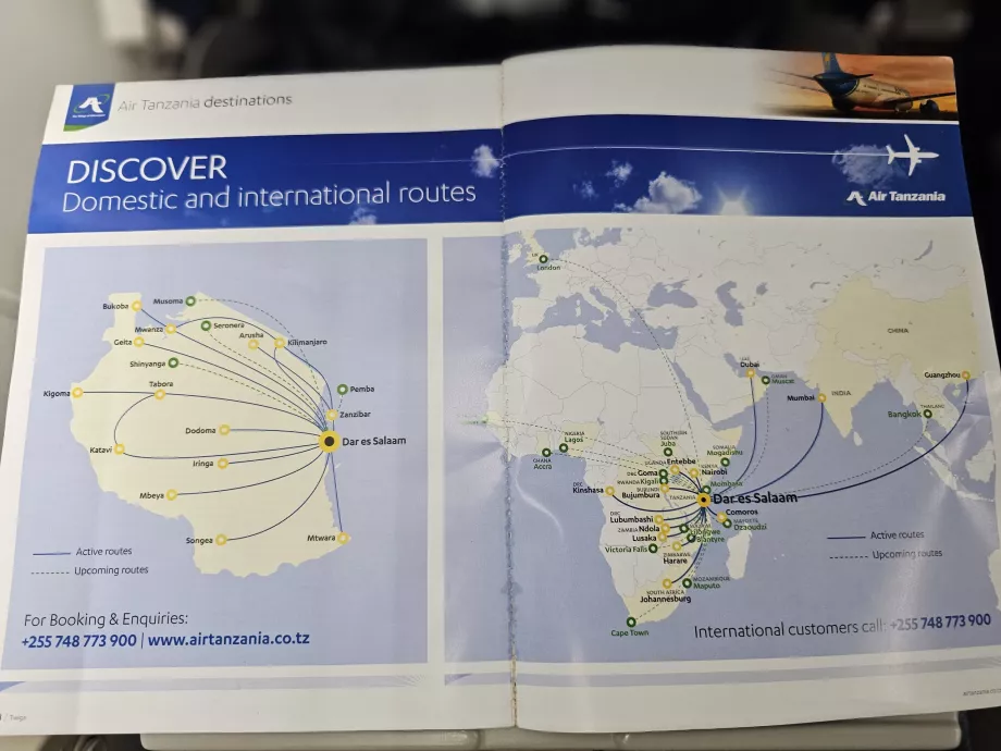 Карта напрямків Air Tanzania 2025