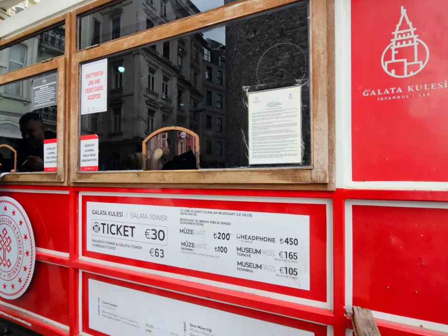 Галатська вежа, ціни на вхід