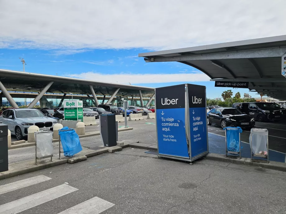 Місця посадки Uber та Bolt
