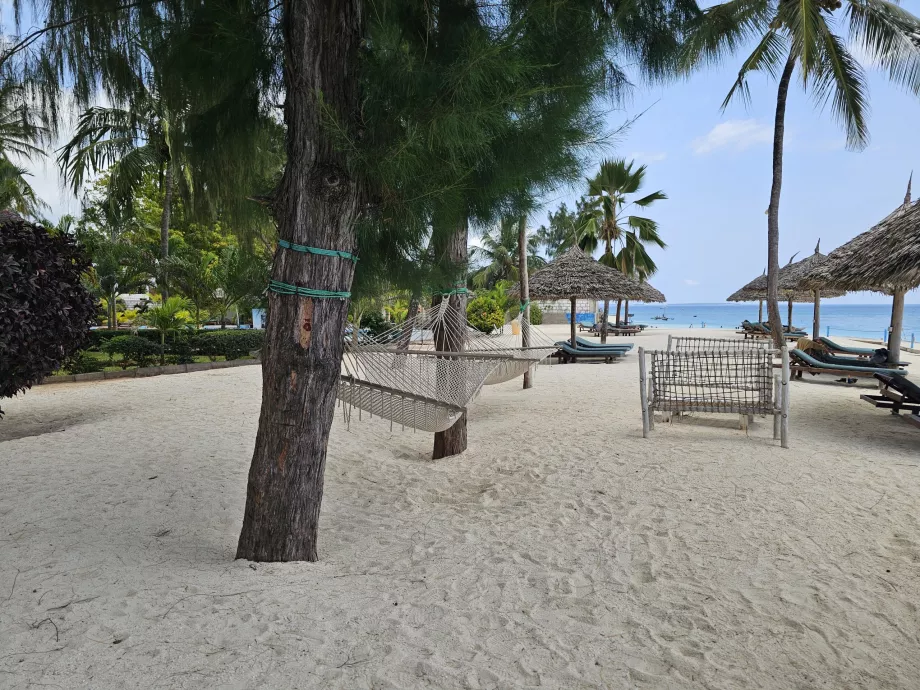 Шезлонги з парасольками