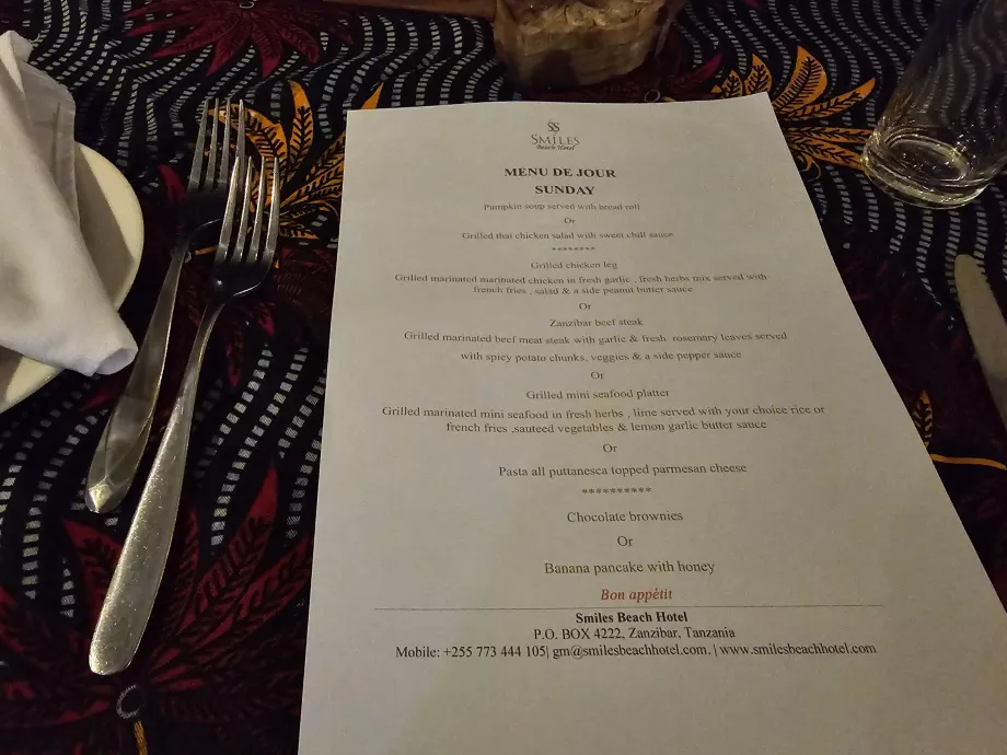 Вечірнє меню