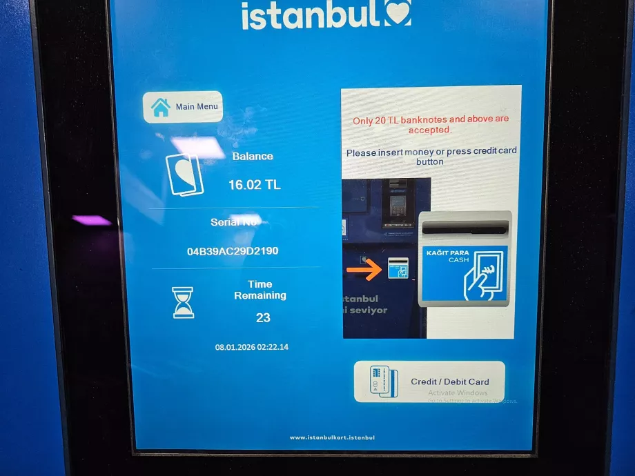 Автомат для підзарядки IstanbulKart