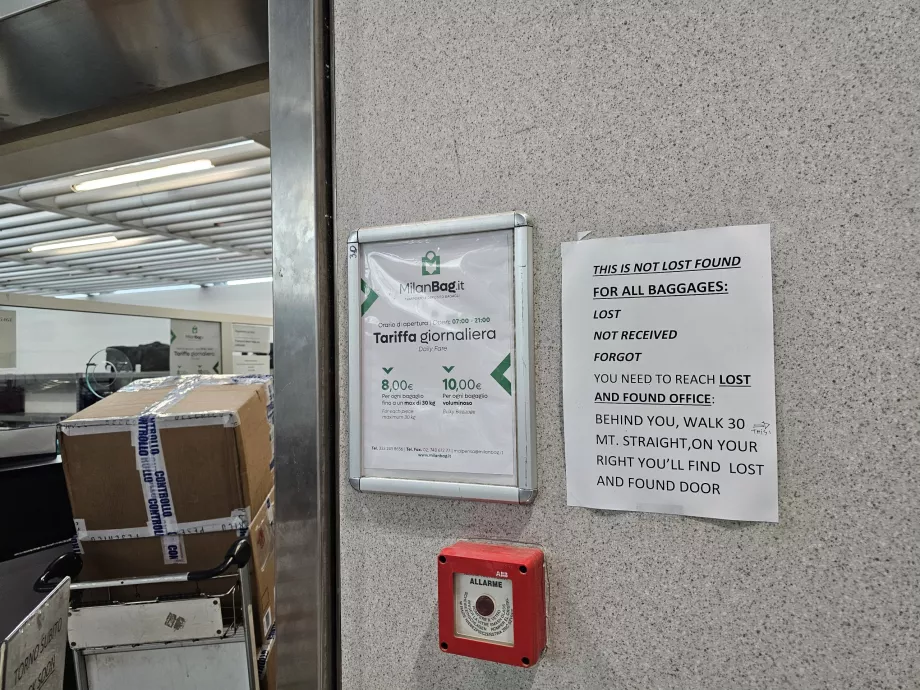 Камера схову, термінал 1