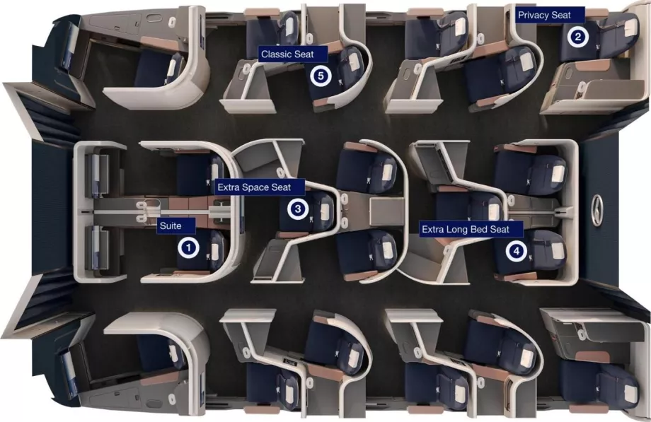 Розташування та типи крісел, карта з сайту lufthansa.com